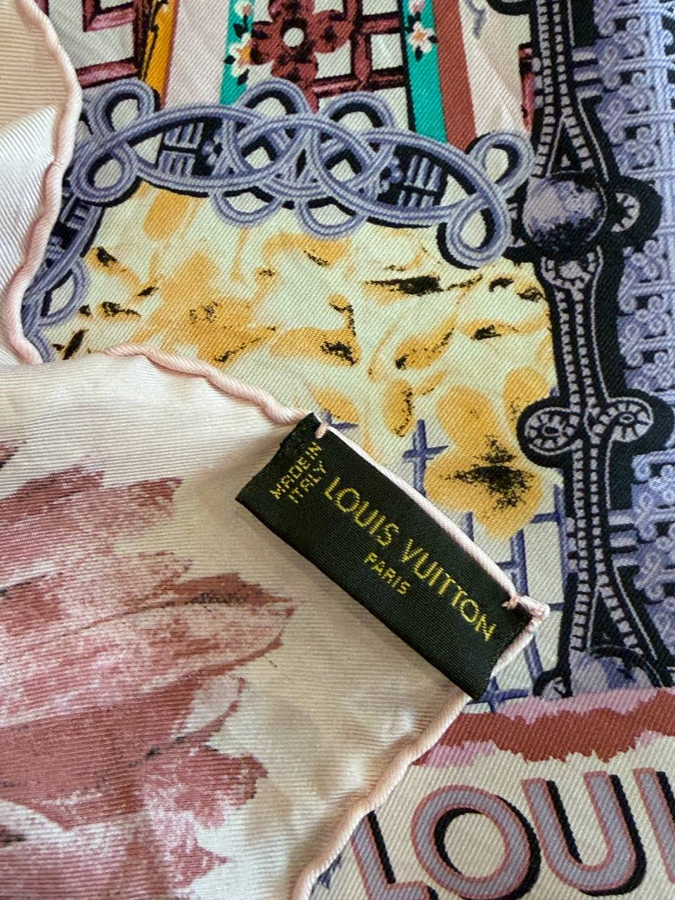 FOULARD SETA LOUIS VUITTON TONI PASTELLO CON SCATOLA