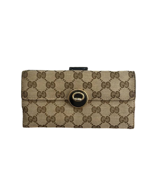 PORTAFOGLIO GUCCI GG SUPREME INTERNO PELLE NERA
