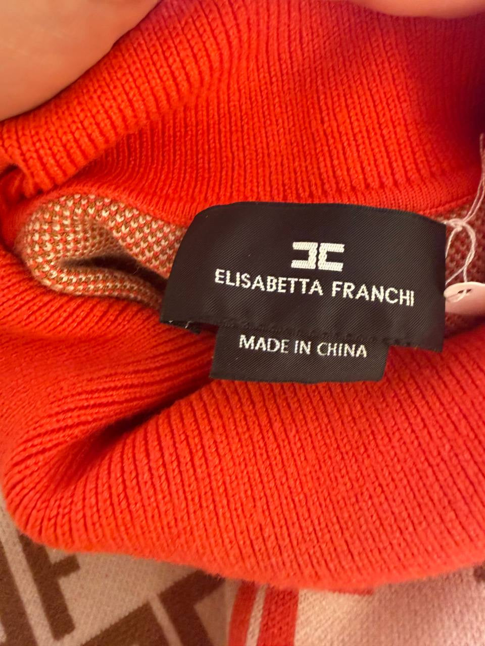 ABITO IN MAGLIA COLLO ALTO ELISABETTA FRANCHI  MONOGRAM Tg 44