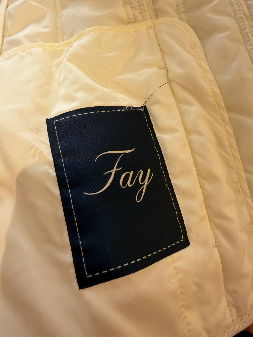 PIUMINO FAY LEGGERO COLOR BURRO DETTAGLI CUOIO Tg M