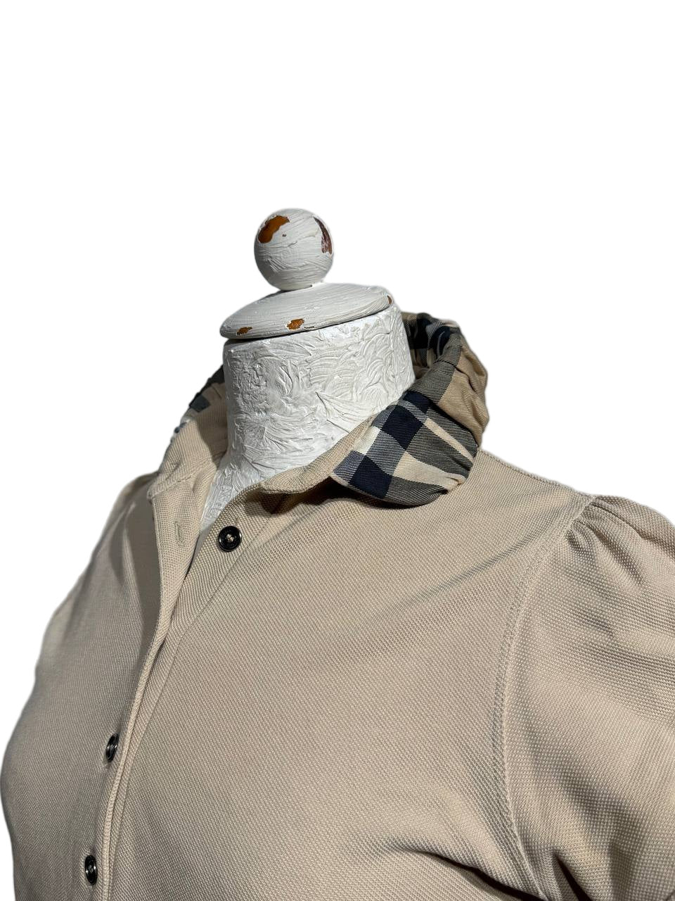 POLO BURBERRY BEIGE COLLETTO CHECK Tg L