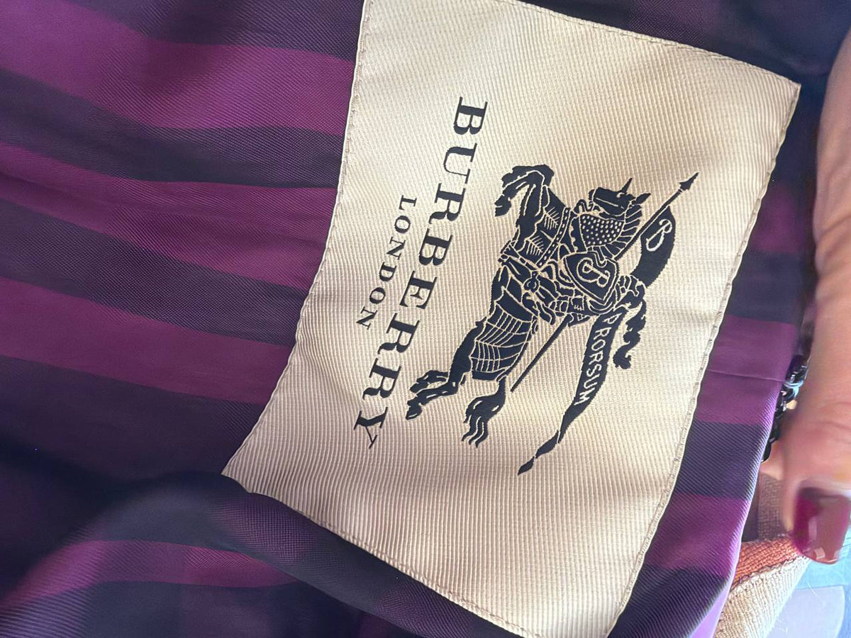 PIUMINO BURBERRY PRUGNA CON CINTURA Tg S
