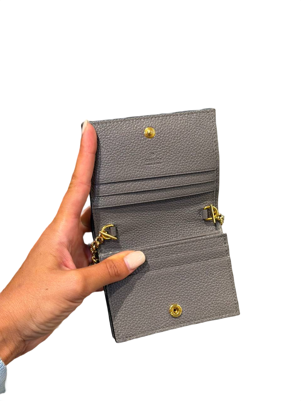 PICCOLO PORTAFOGLIO GUCCI CON CATENA GRIGIO