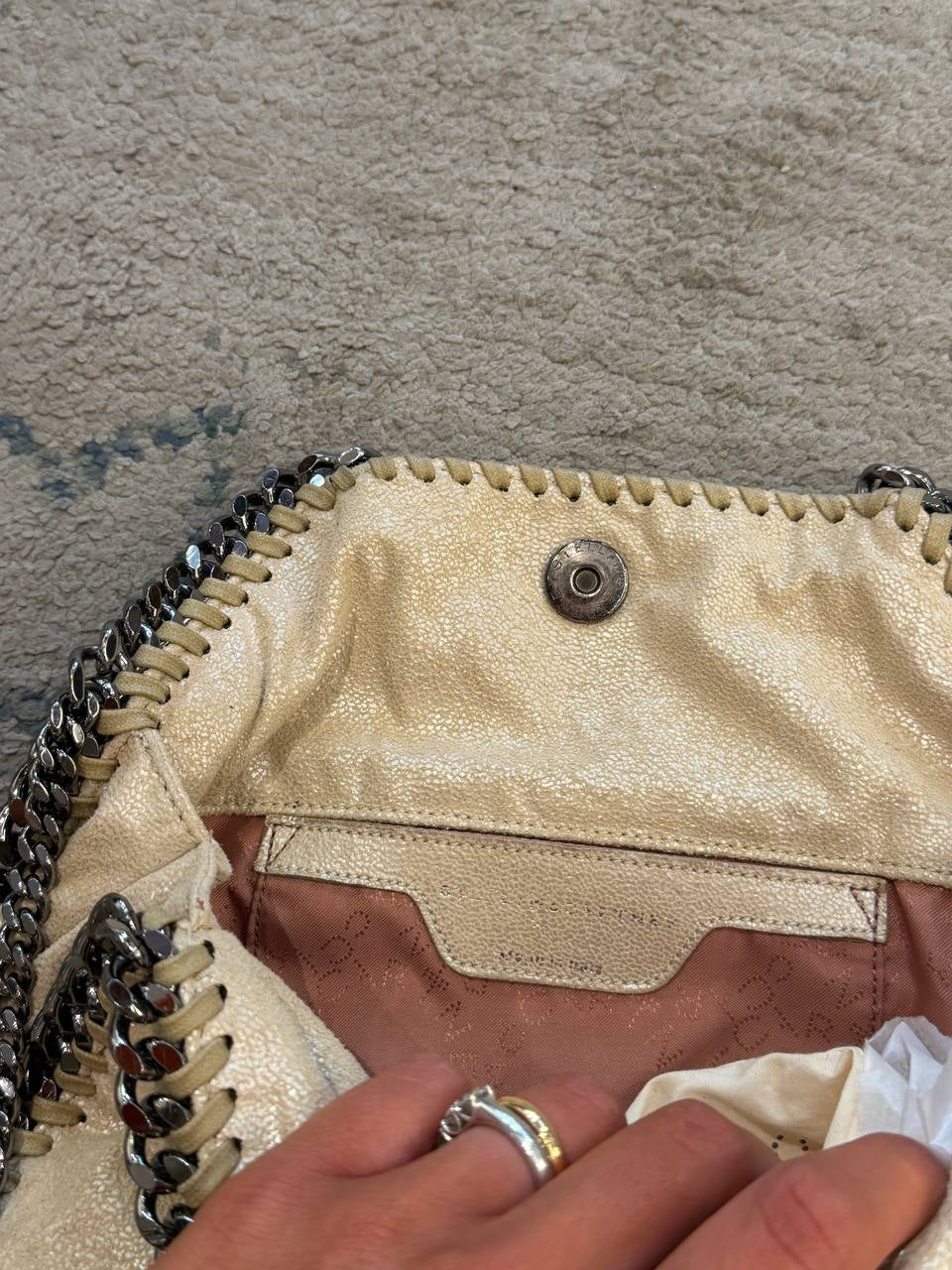 MINI STELLA MCCARTNEY FALABELLA COLOR BURRO