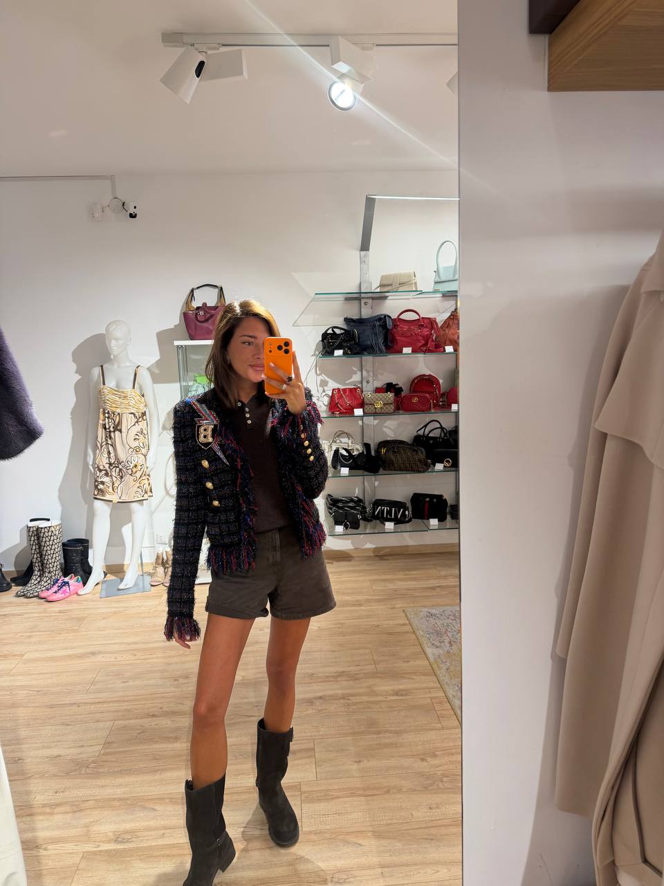 GIACCA BALMAIN NERA LUREX CON STEMMA FRONTALE Tg 42