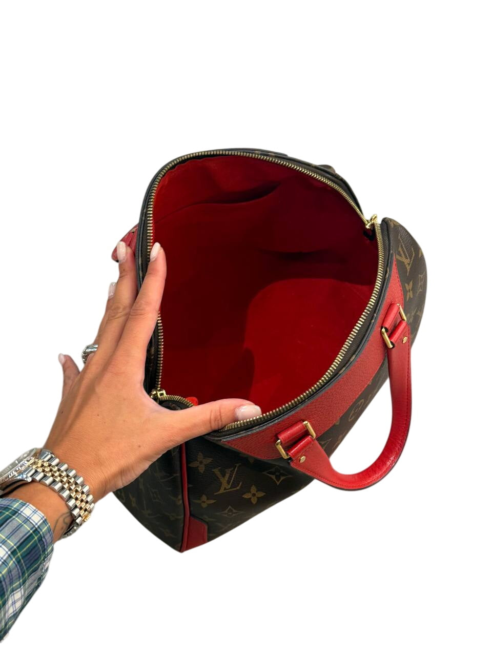 RETIRO LOUIS VUITTON MONOGRAM RIFINITURE ROSSE