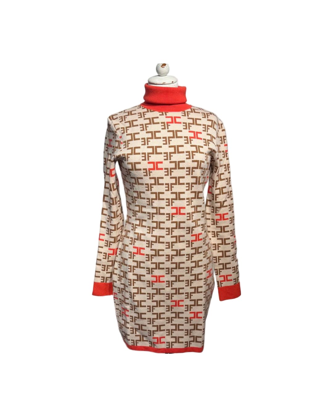 ABITO IN MAGLIA COLLO ALTO ELISABETTA FRANCHI  MONOGRAM Tg 44