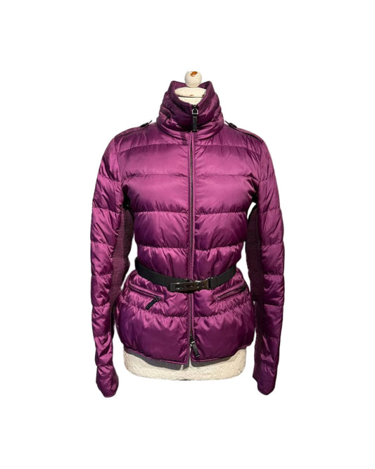 PIUMINO BURBERRY PRUGNA CON CINTURA Tg S