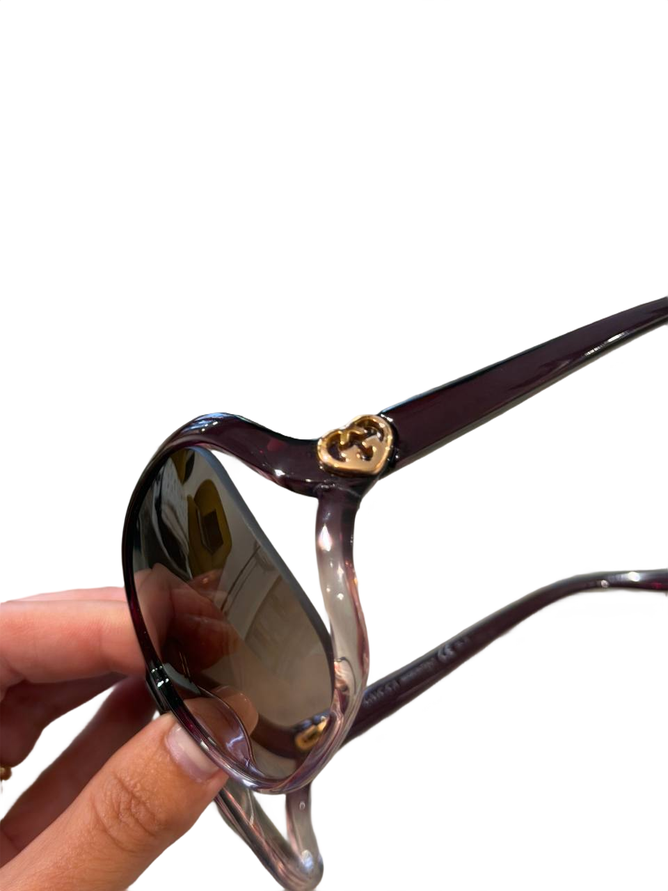 GUCCI OCCHIALI DA SOLE OVERSIZE SFUMATI TONI VIOLA