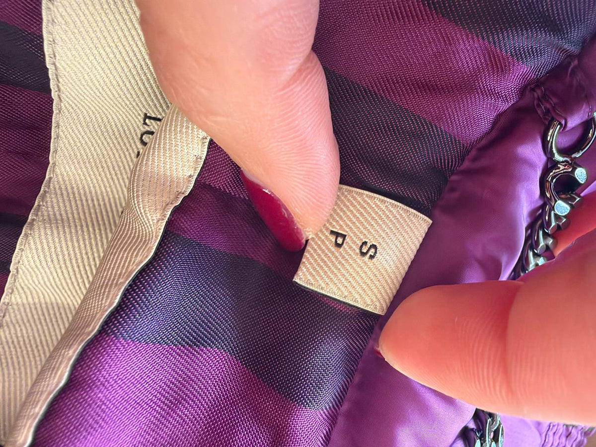 PIUMINO BURBERRY PRUGNA CON CINTURA Tg S