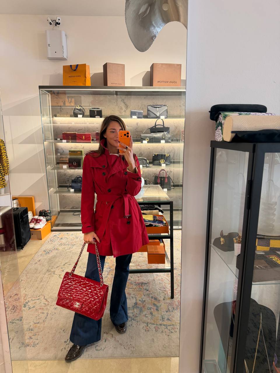 IMPERMEABILE BURBERRY ROSSO DOPPIO PETTO Tg 42