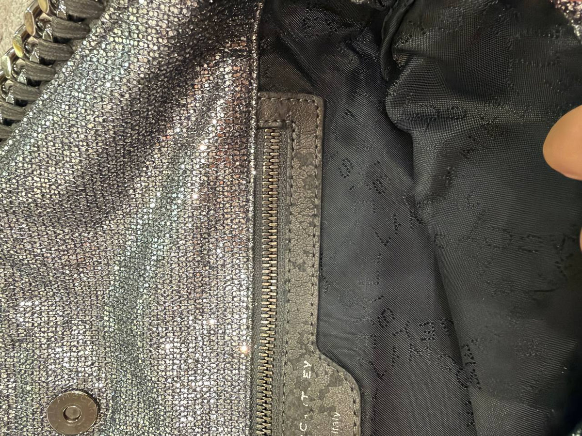 FALABELLA STELLA MCCARTNEY MEDIA TRE CATENE ARGENTATA GLITTER