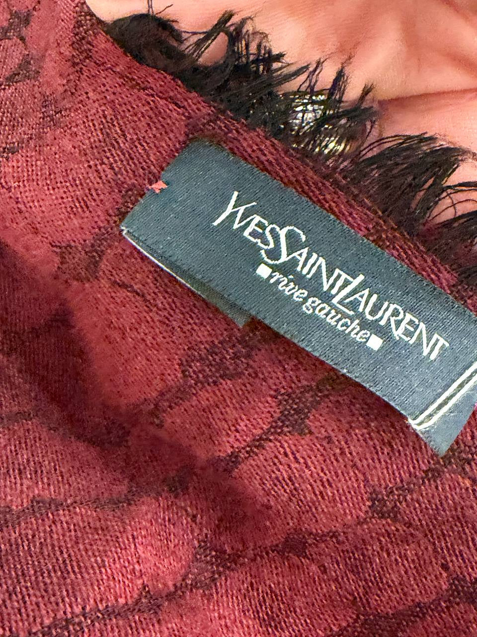 PASHMINA YSL BORDEAUX TRAMA COCCODRILLO BORDEAUX