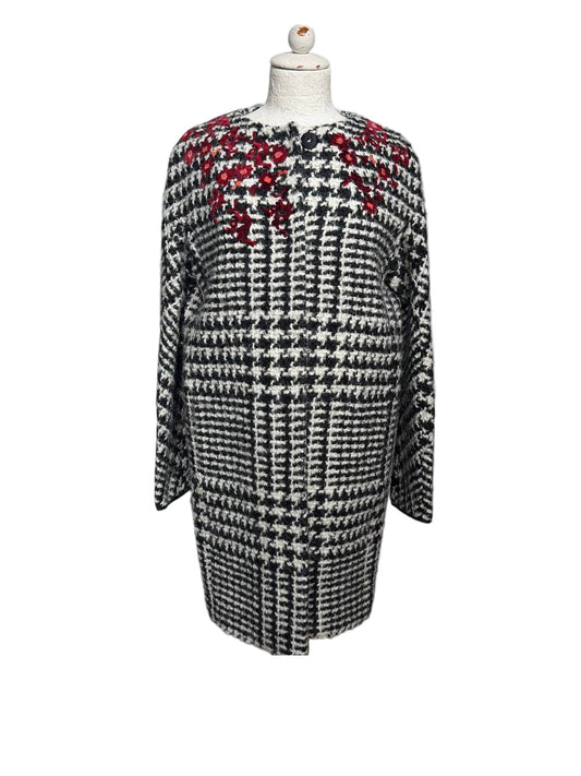 CAPPOTTO ERMANNO SCERVINO PIED DE POULE RICAMO Tg 40