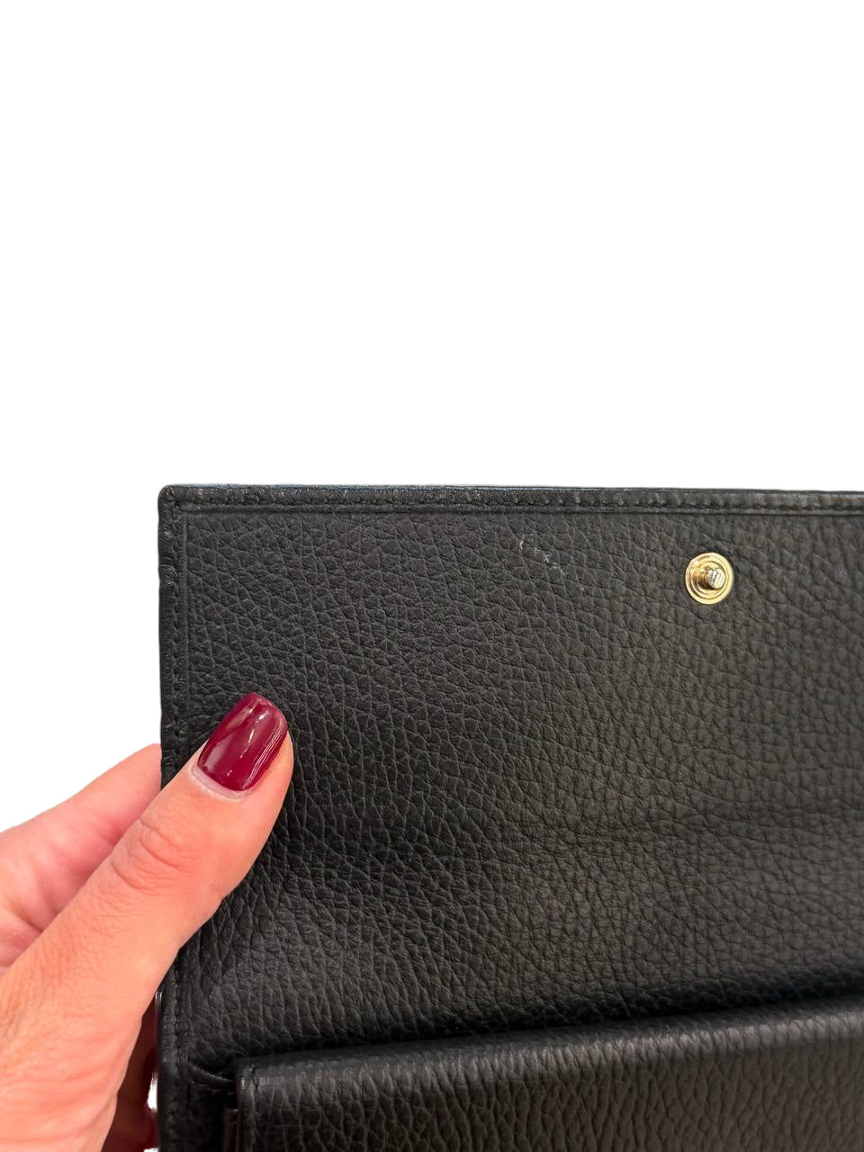 PORTAFOGLIO GUCCI PELLE GUCCISSIMA NERA CON PATTA