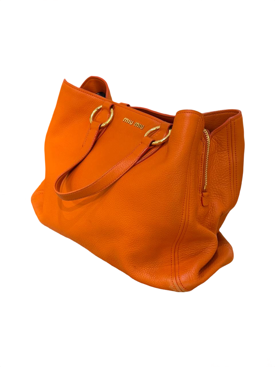 BORSA MIUMIU TOTE PELLE ARANCIONE