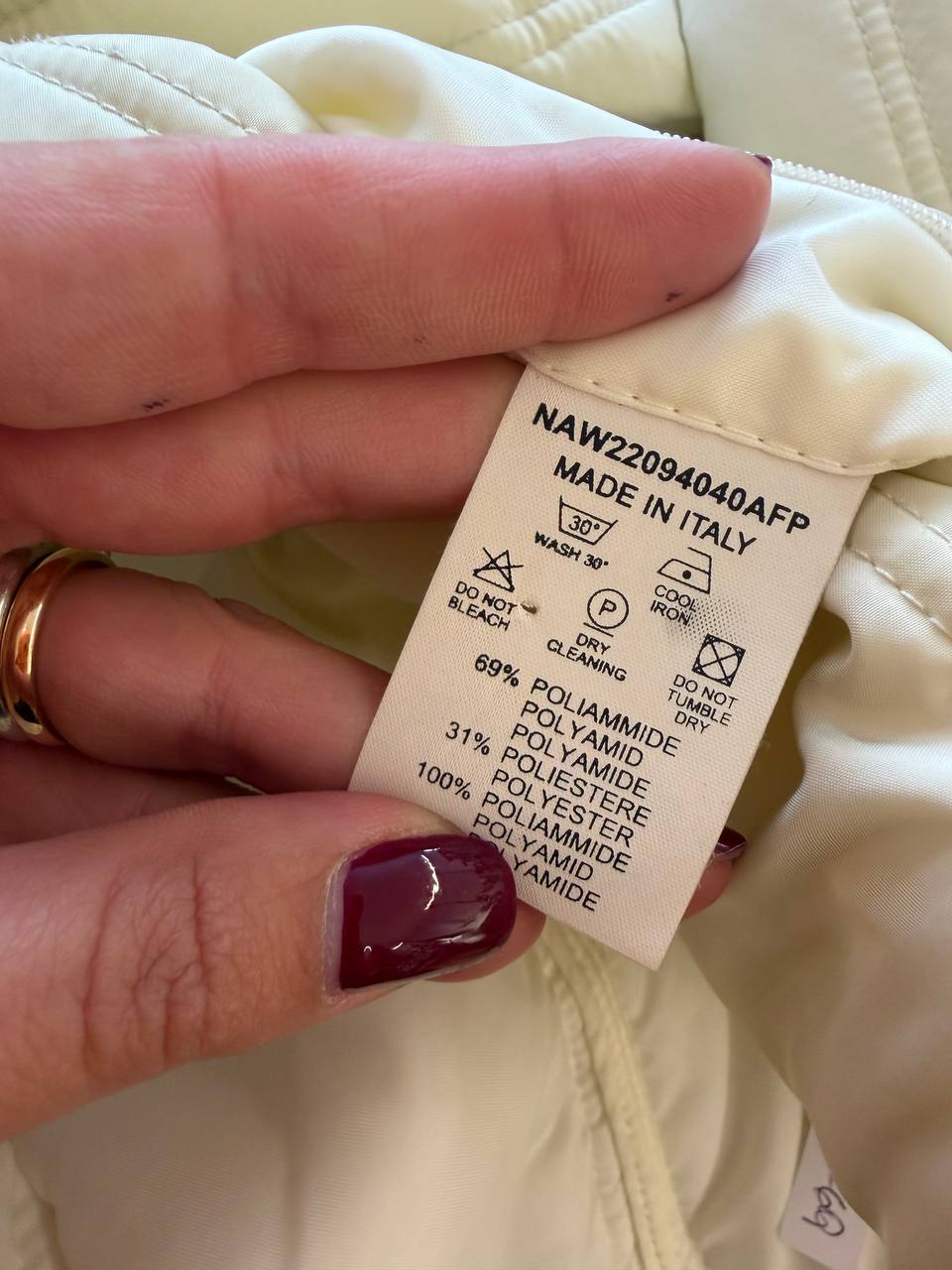 PIUMINO FAY LEGGERO COLOR BURRO DETTAGLI CUOIO Tg M