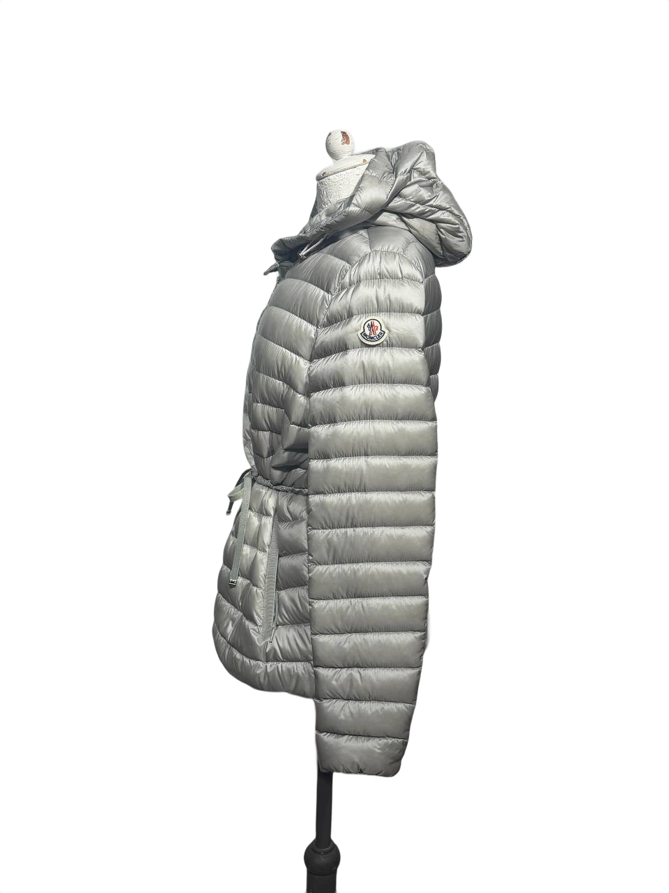 PIUMINO 100 GRAMMI MONCLER GRIGIO CON CAPPUCCIO Tg 44
