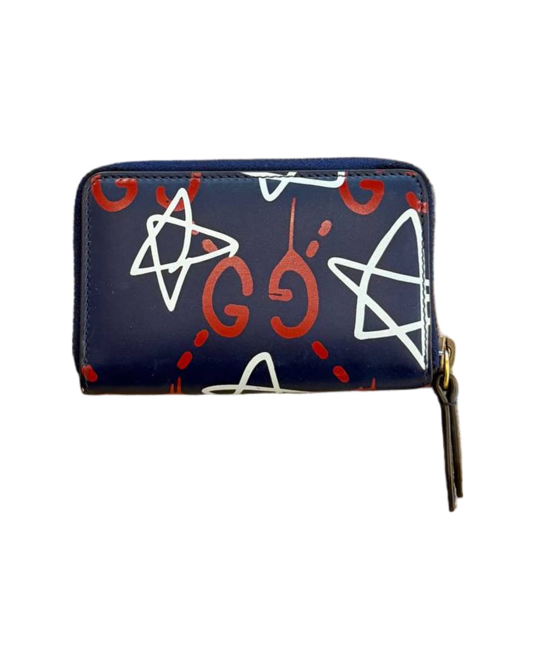 PORTAFOGLIO PICCOLO BLU GUCCIXGUCCI GHOST LOGHI ROSSI E BIANCHI