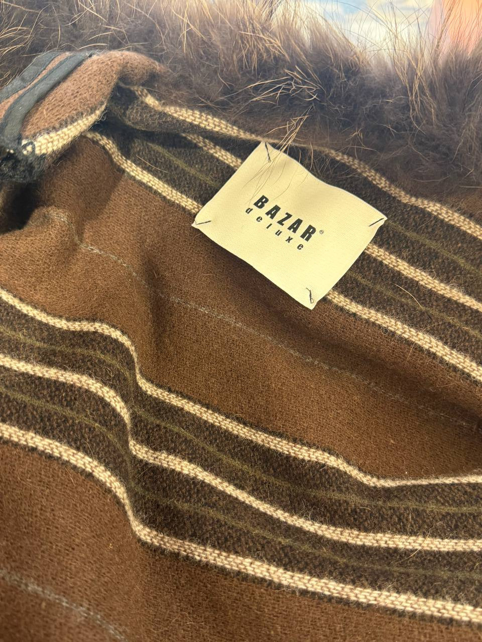 CAPPOTTO MARRONE DELUXE 2 PZ CON PELO VOLPE Tg 44
