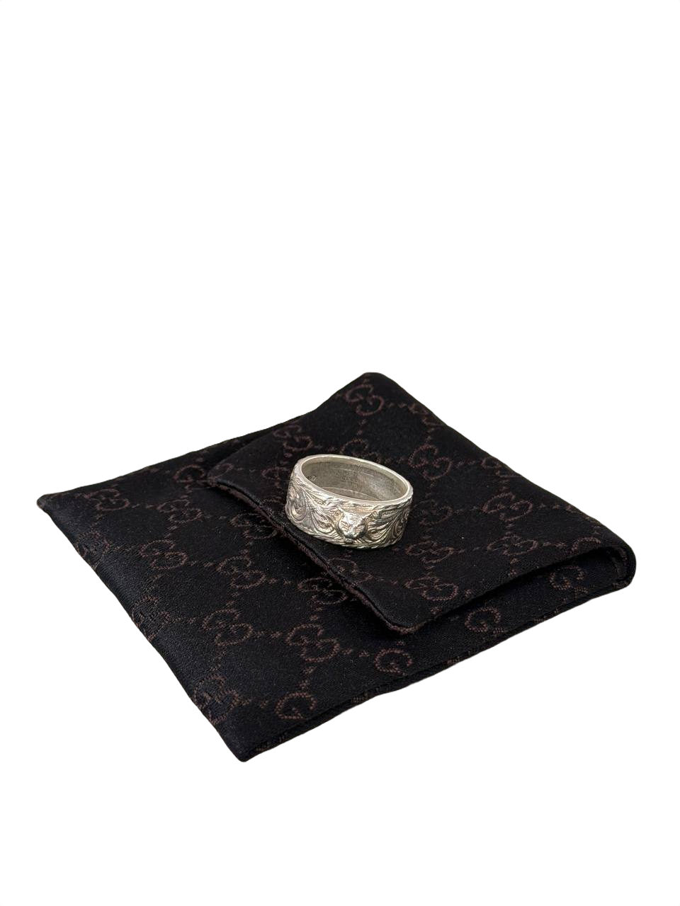 ANELLO GUCCI ARGENTO UOMO INCISIONE TIGRE