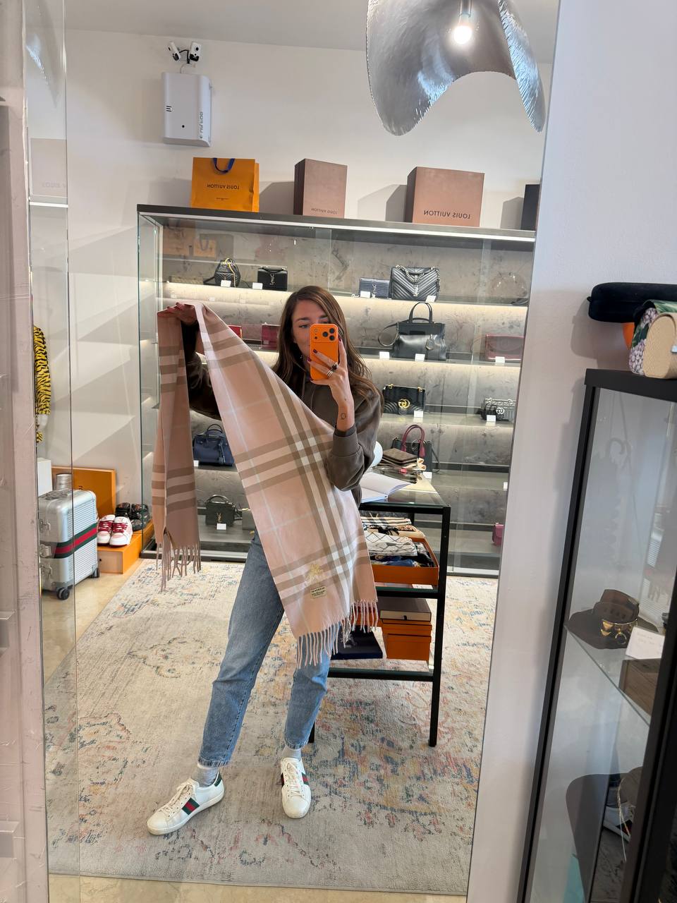 SCIARPA BURBERRY CASHMERE CHECK TONI ROSA FRANGE