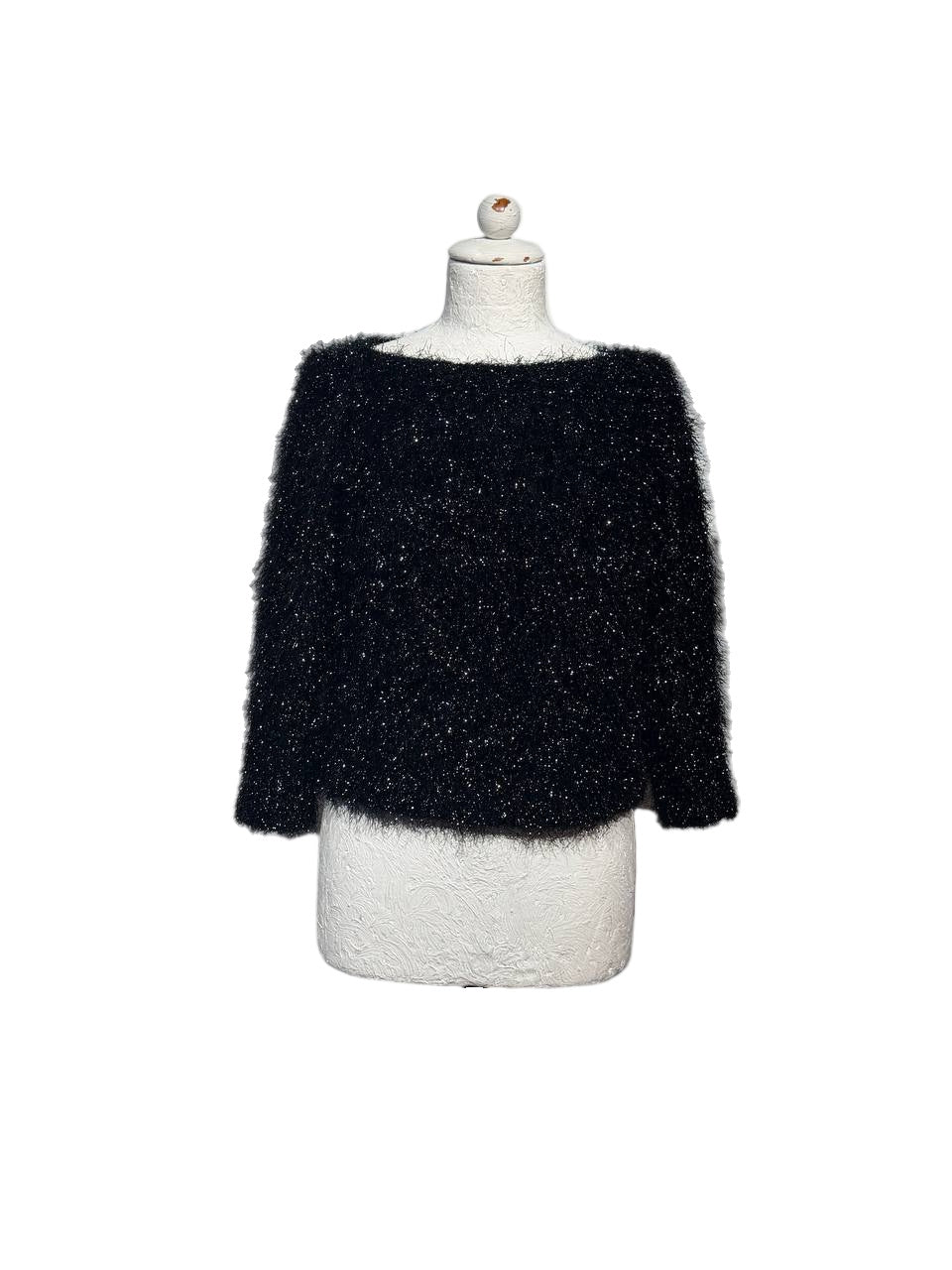MAGLIA EYELASH LUREX NERA Tg S