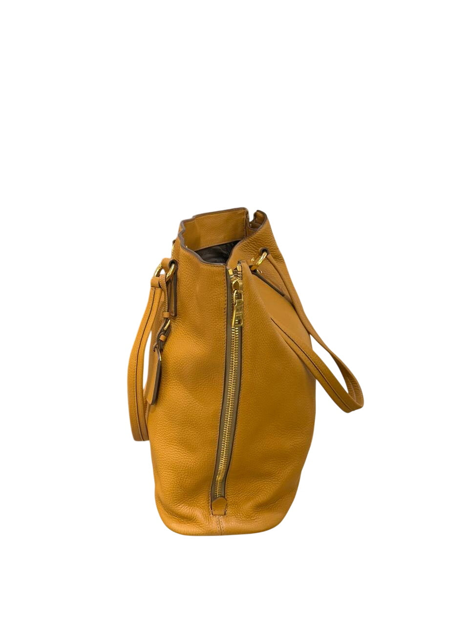 TOTE BAG PRADA PELLE VITELLO  OCRA / SENAPE