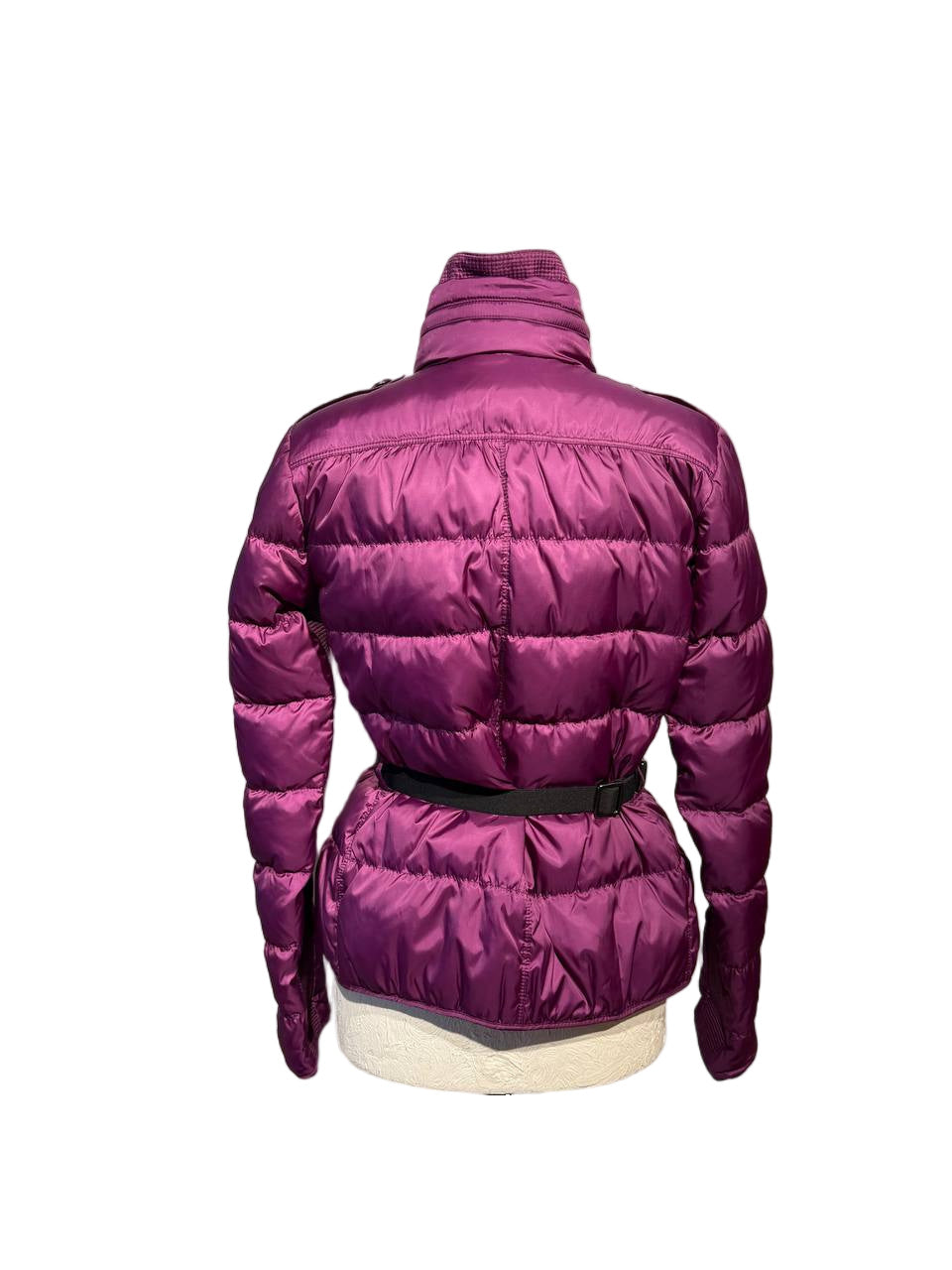 PIUMINO BURBERRY PRUGNA CON CINTURA Tg S