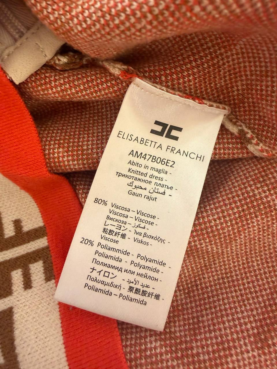 ABITO IN MAGLIA COLLO ALTO ELISABETTA FRANCHI  MONOGRAM Tg 44