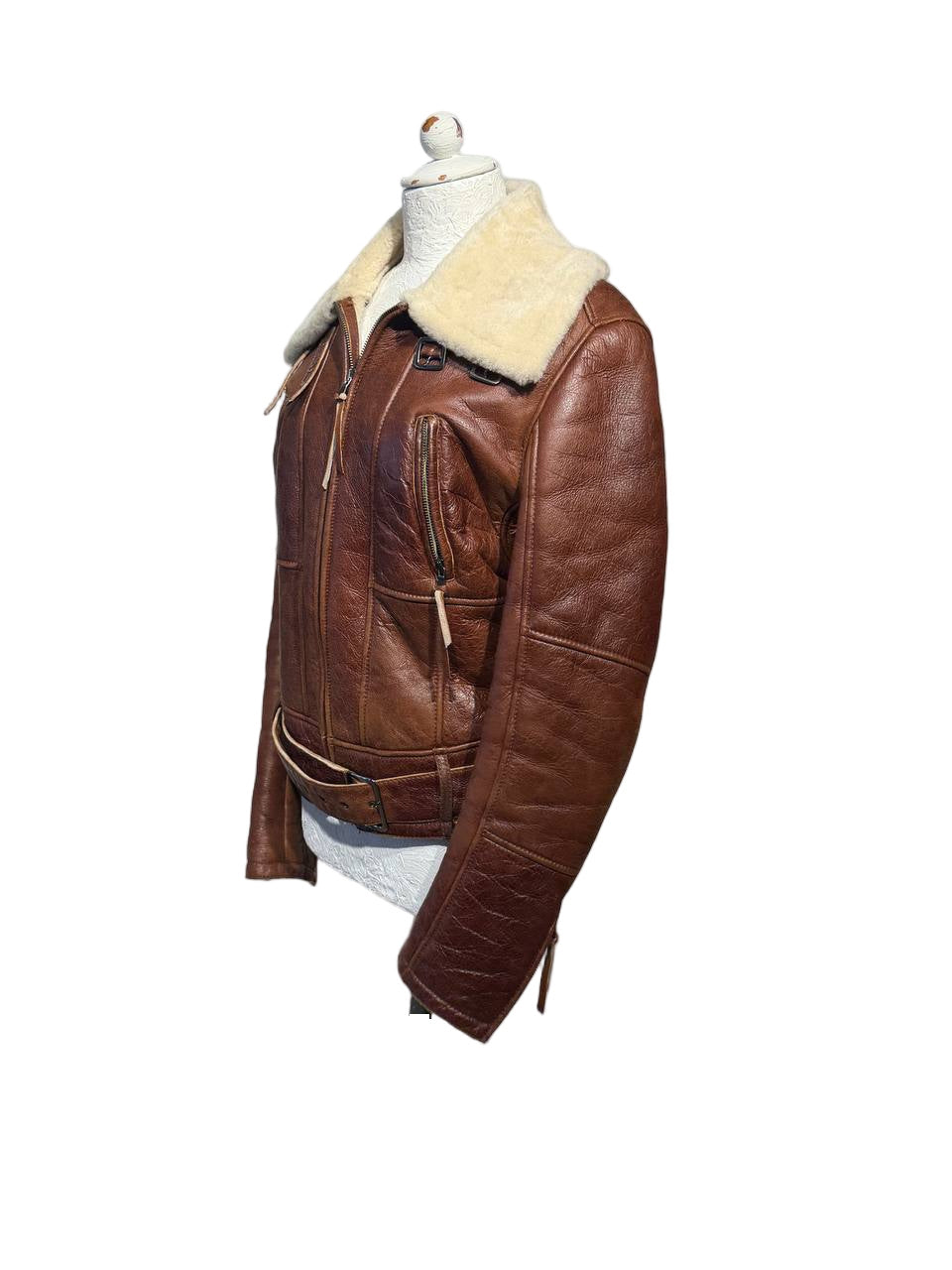 MONTONE AVIATORE COGNAC BROOKSFIELD LEATHER COLLECTION  Tg 44
