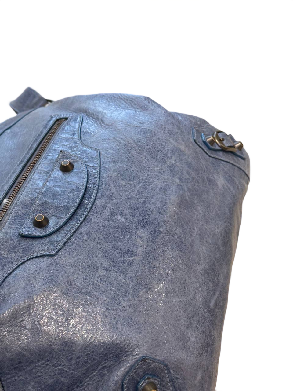 BORSA BALENCIAGA A TRACOLLA PELLE BLU JEANS