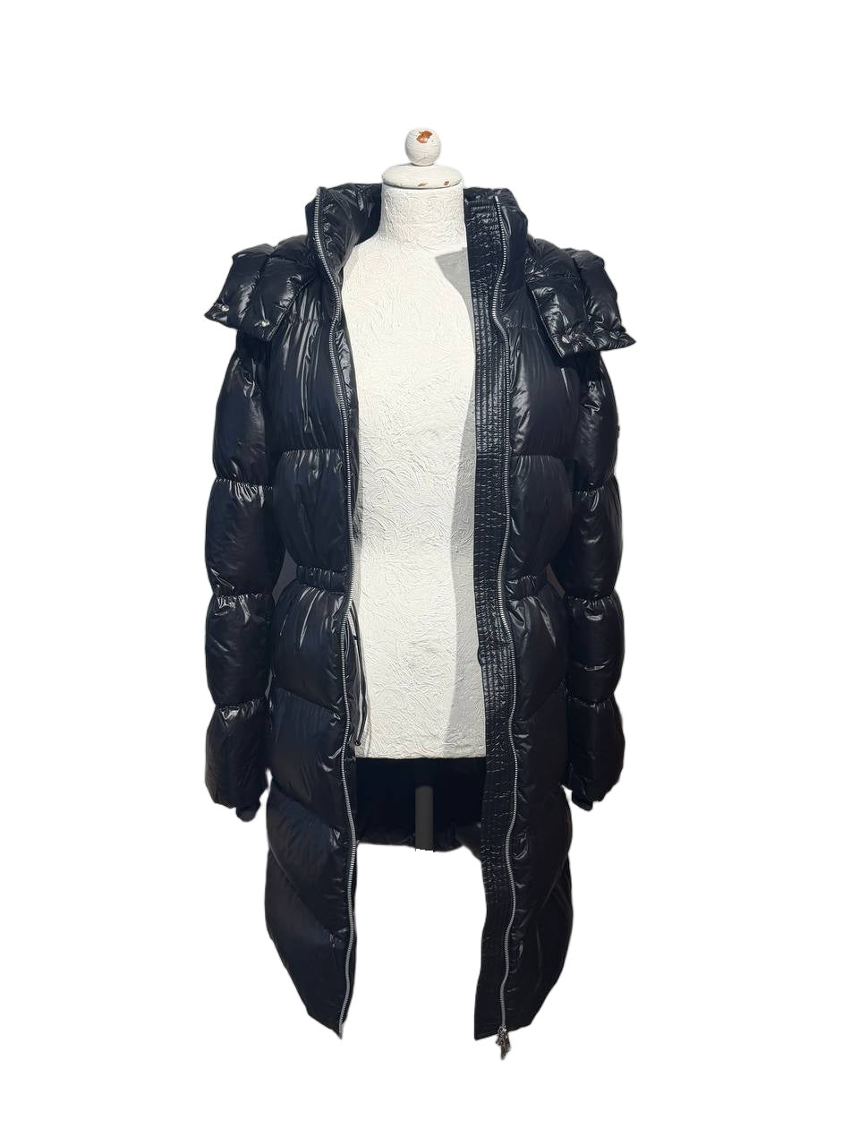 PIUMINO CANADA MOOSE LUNGO NERO CON CAPPUCCIO Tg S