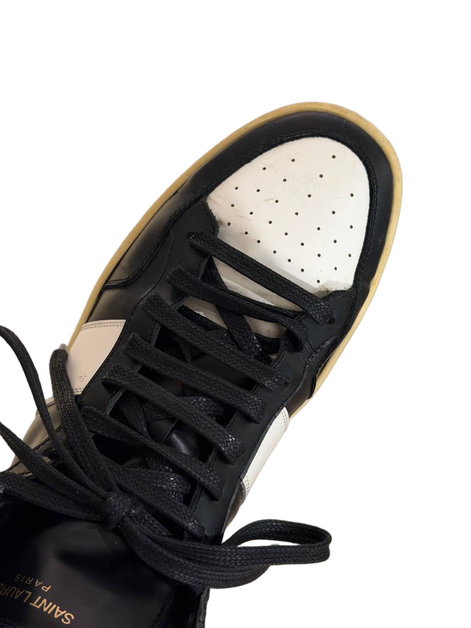 SNEAKERS SAINT LAURENT SL/10H  ALTA BICOLOR BIANCO E NERO Nr 41.5
