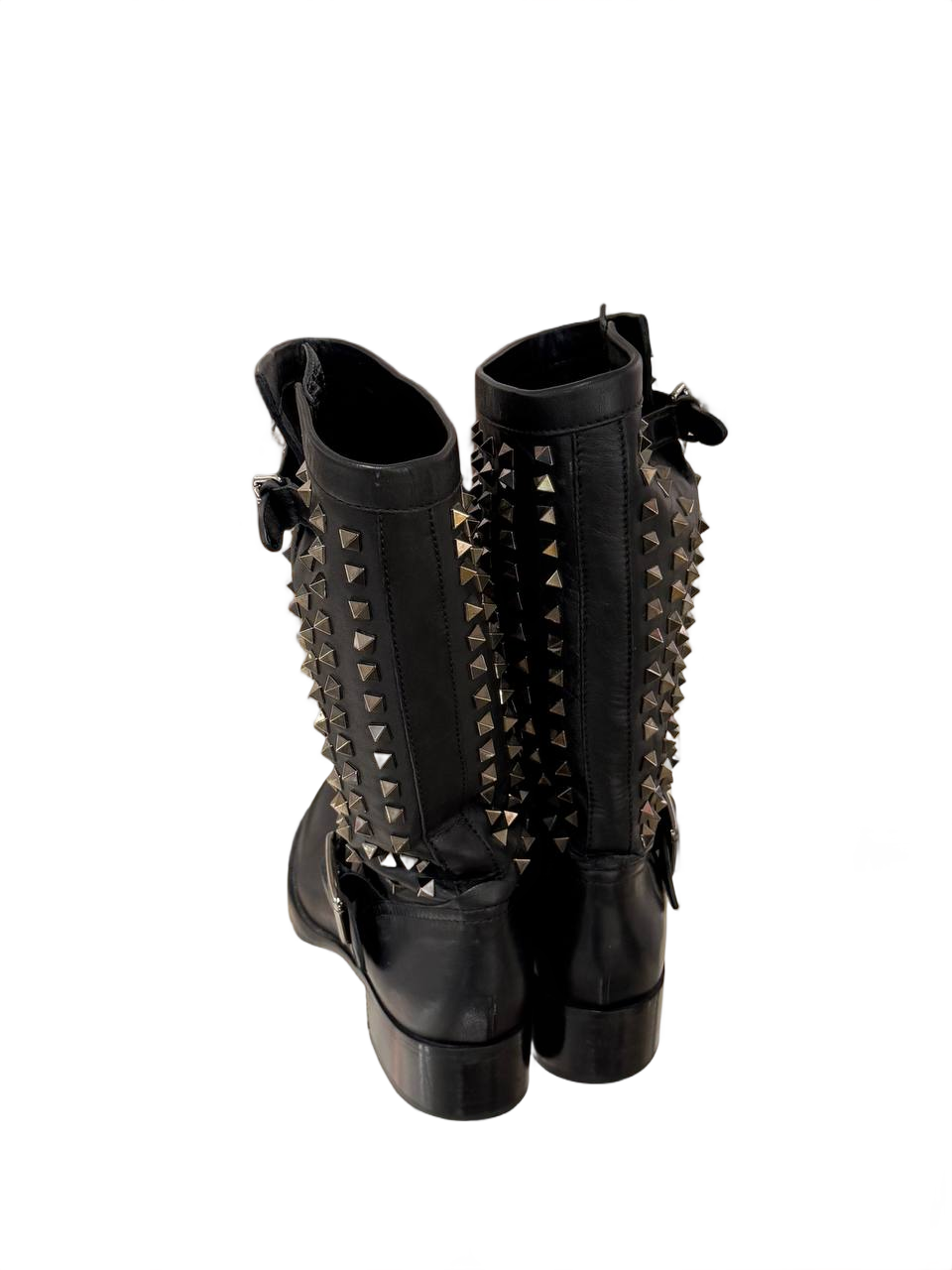 STIVALI BIKER VALENTINO ROCKSTUD NERI Nr 40