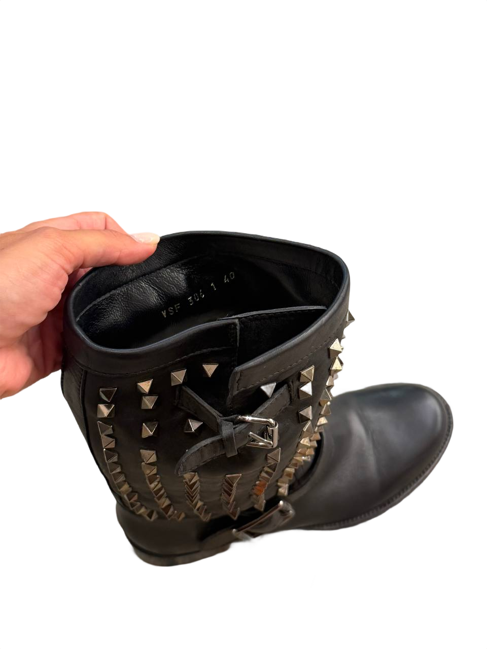 STIVALI BIKER VALENTINO ROCKSTUD NERI Nr 40