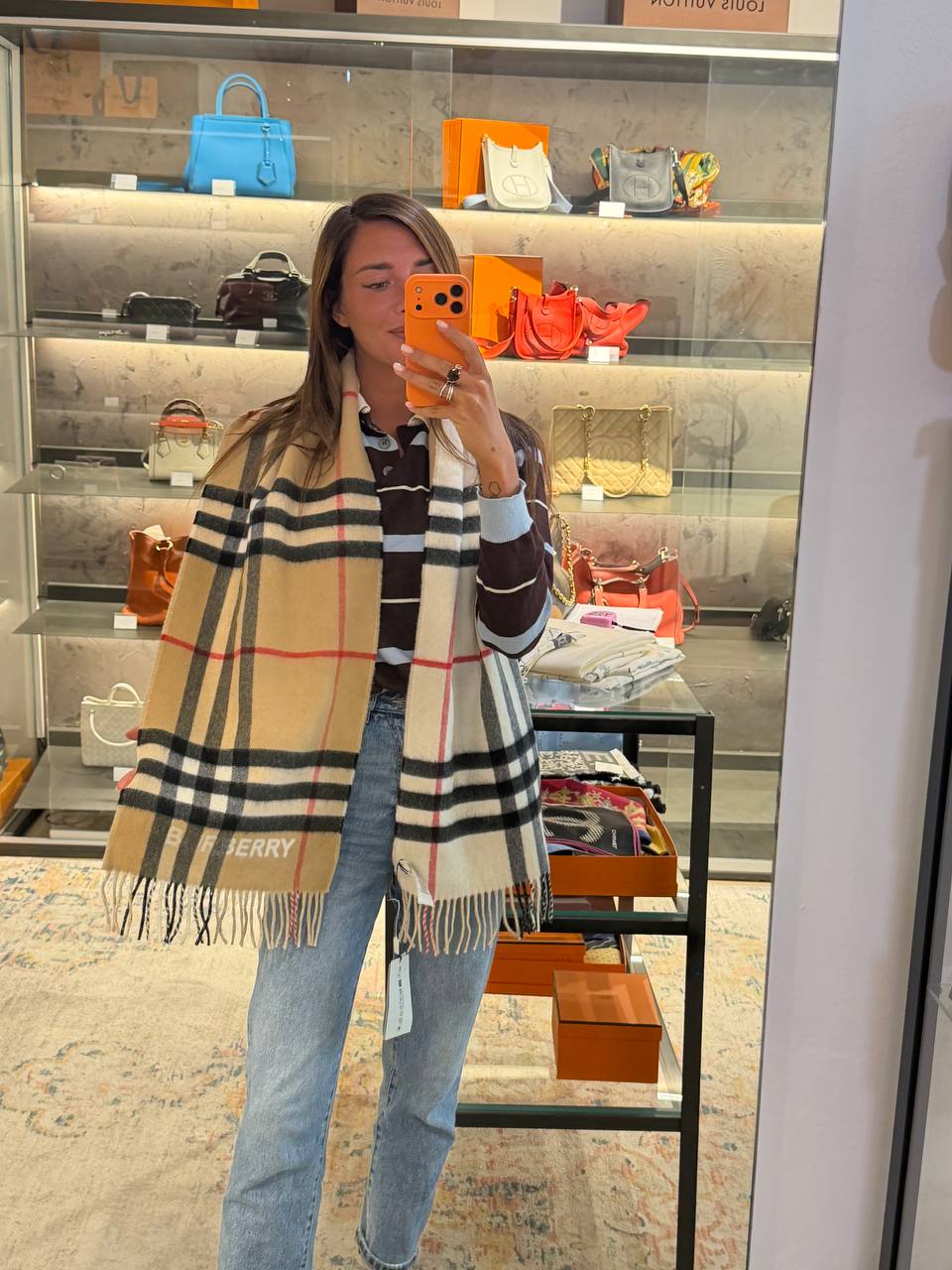 SCIARPA BURBERRY UNISEX CASHMERE CHECK BIFRONTE