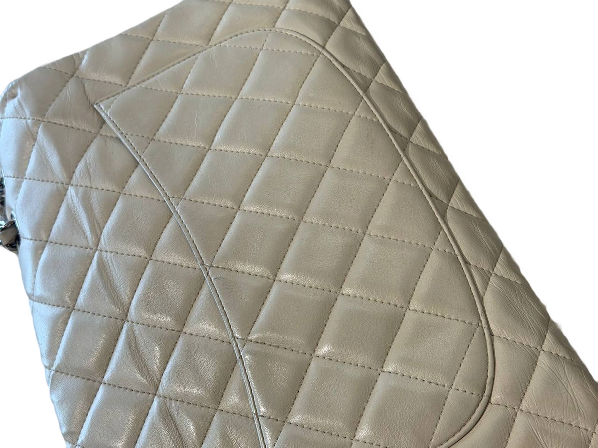 CHANEL JUMBO SINGLE FLAP PELLE TRAPUNTATA BEIGE CHIARO