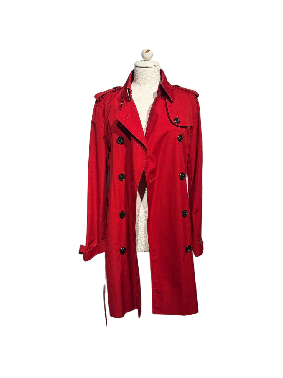 IMPERMEABILE BURBERRY ROSSO DOPPIO PETTO Tg 42