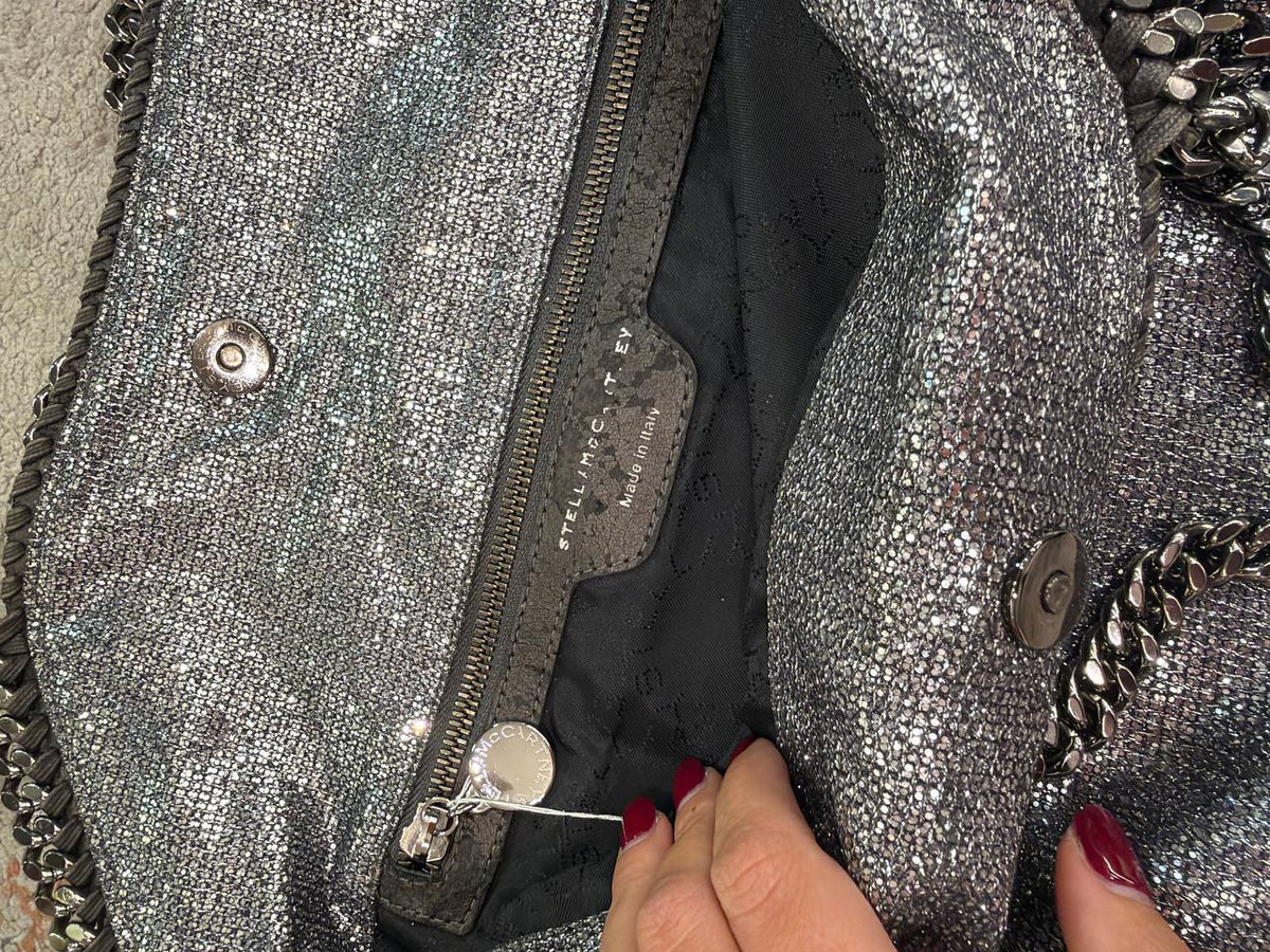 FALABELLA STELLA MCCARTNEY MEDIA TRE CATENE ARGENTATA GLITTER