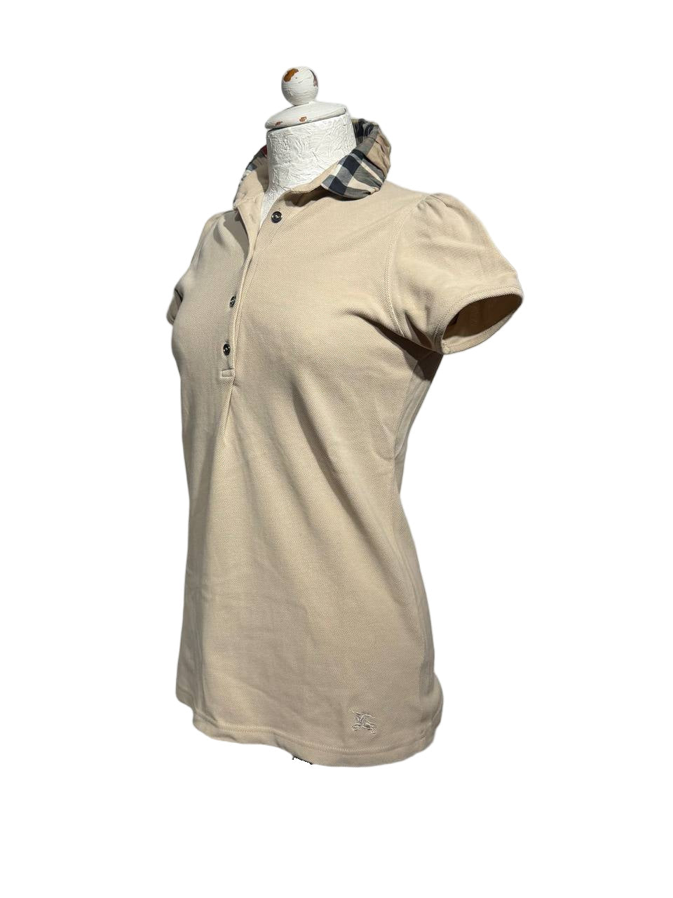 POLO BURBERRY BEIGE COLLETTO CHECK Tg L