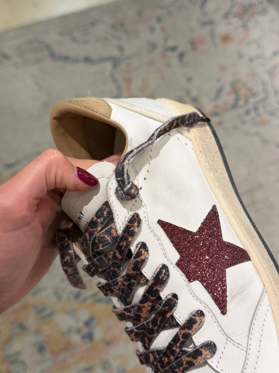 GOLDEN GOOSE BIANCHE STELLA BORDEAUX GLITTER Nr 40