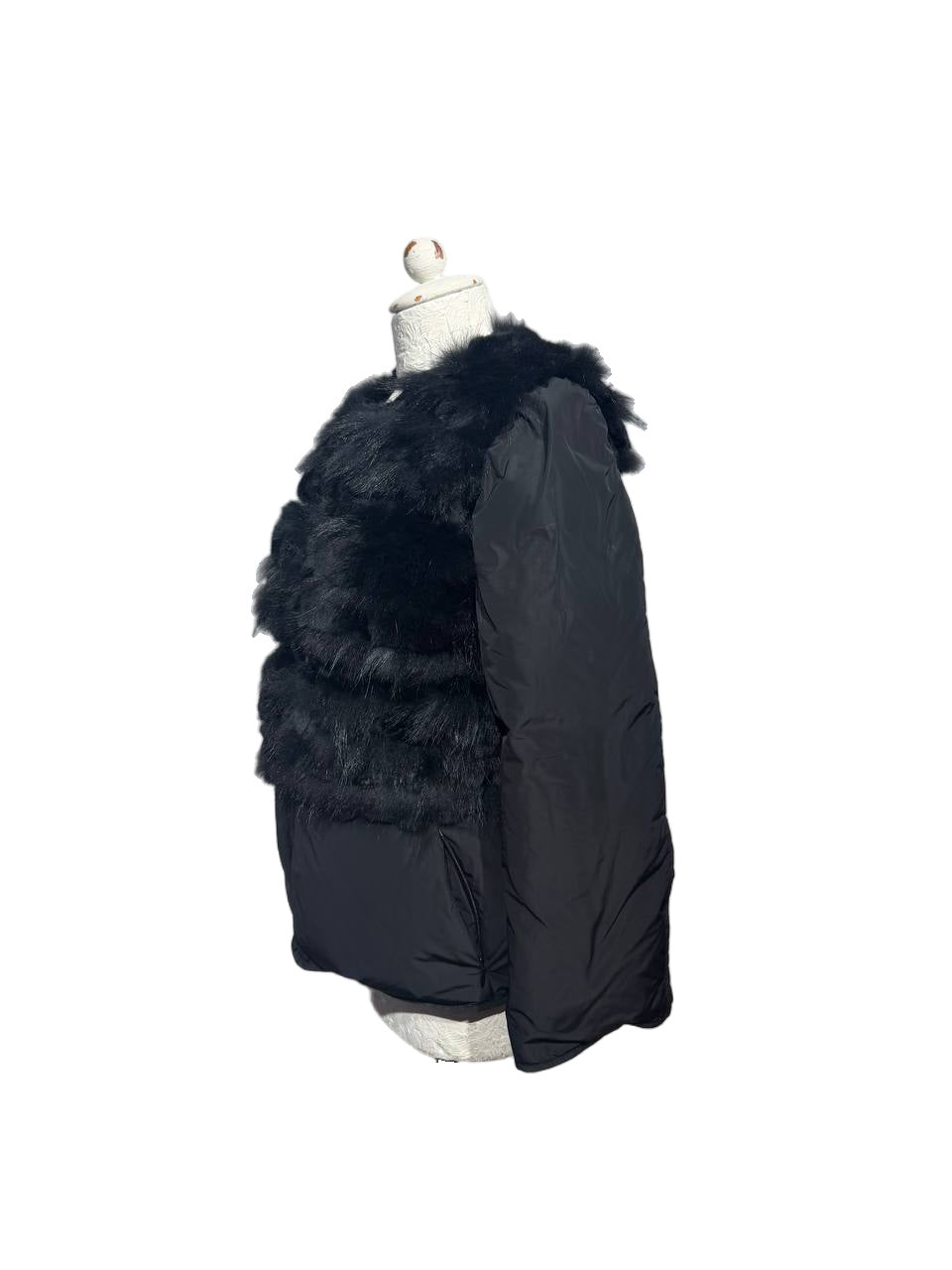 PIUMINO NERO CON PELO NERO MURMASKI E LAPIN Tg 42