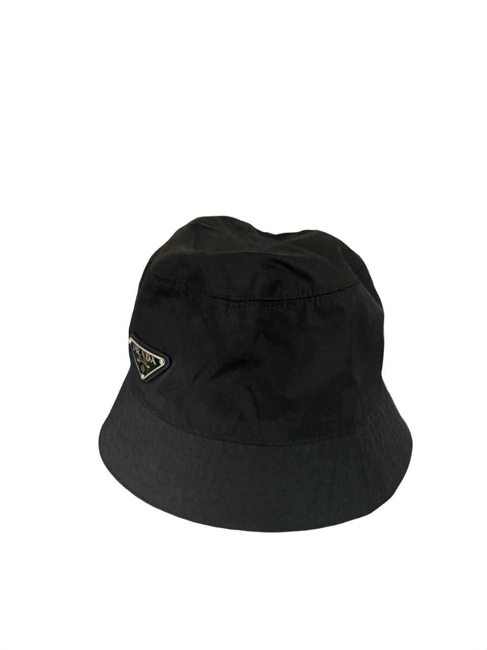 CAPPELLO PRADA NYLON NERO PLACCA METALLO