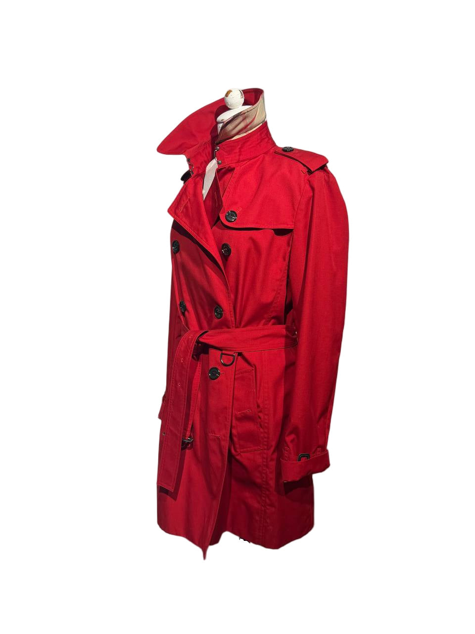IMPERMEABILE BURBERRY ROSSO DOPPIO PETTO Tg 42