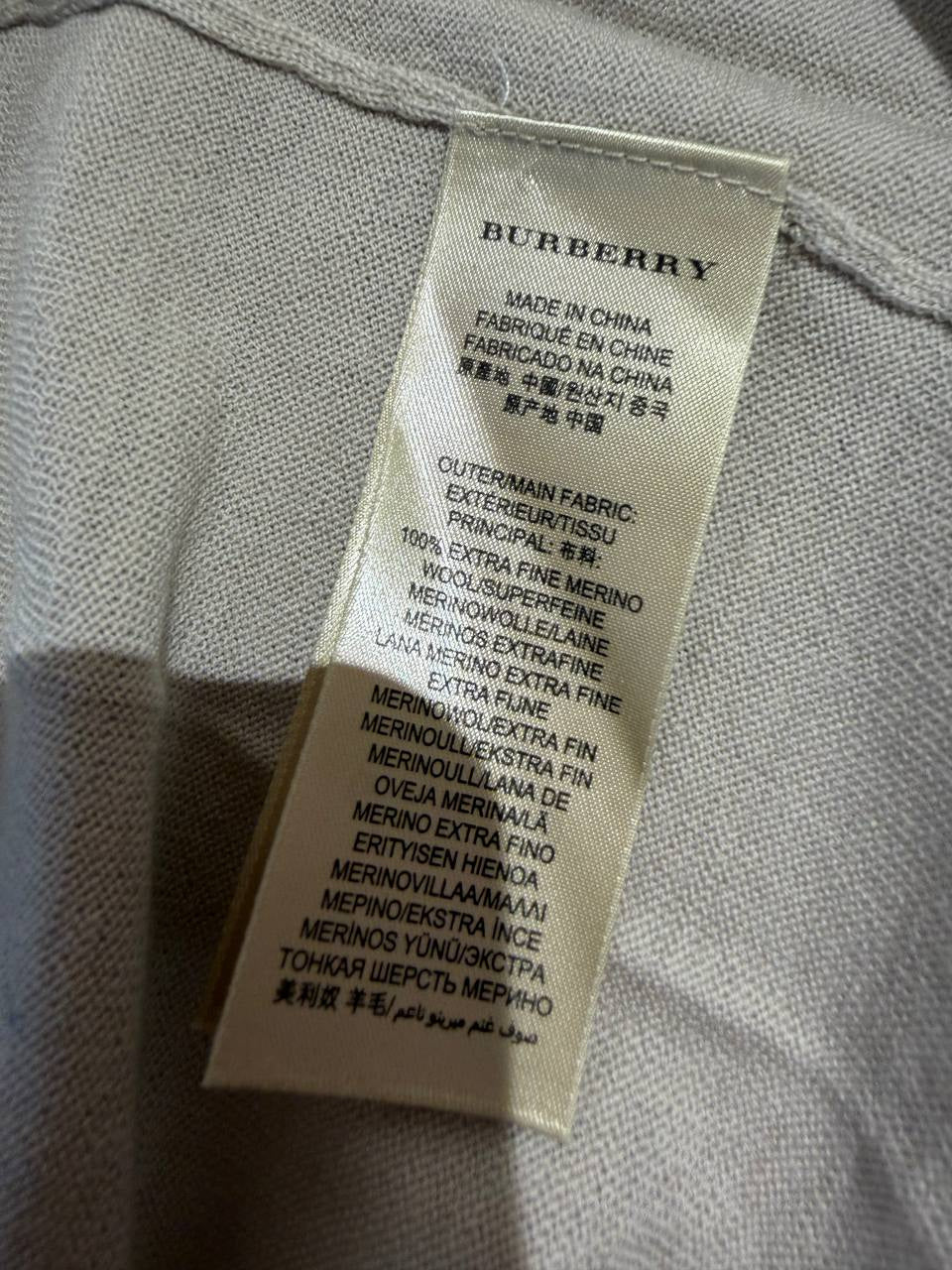 CARDIGAN BURBERRY LANA MERINO POLSINI CHECK Tg L