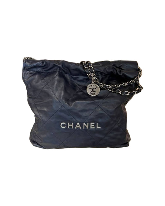 CHANEL 22 BAG IN PELLE DI VITELLO BLU NAVY