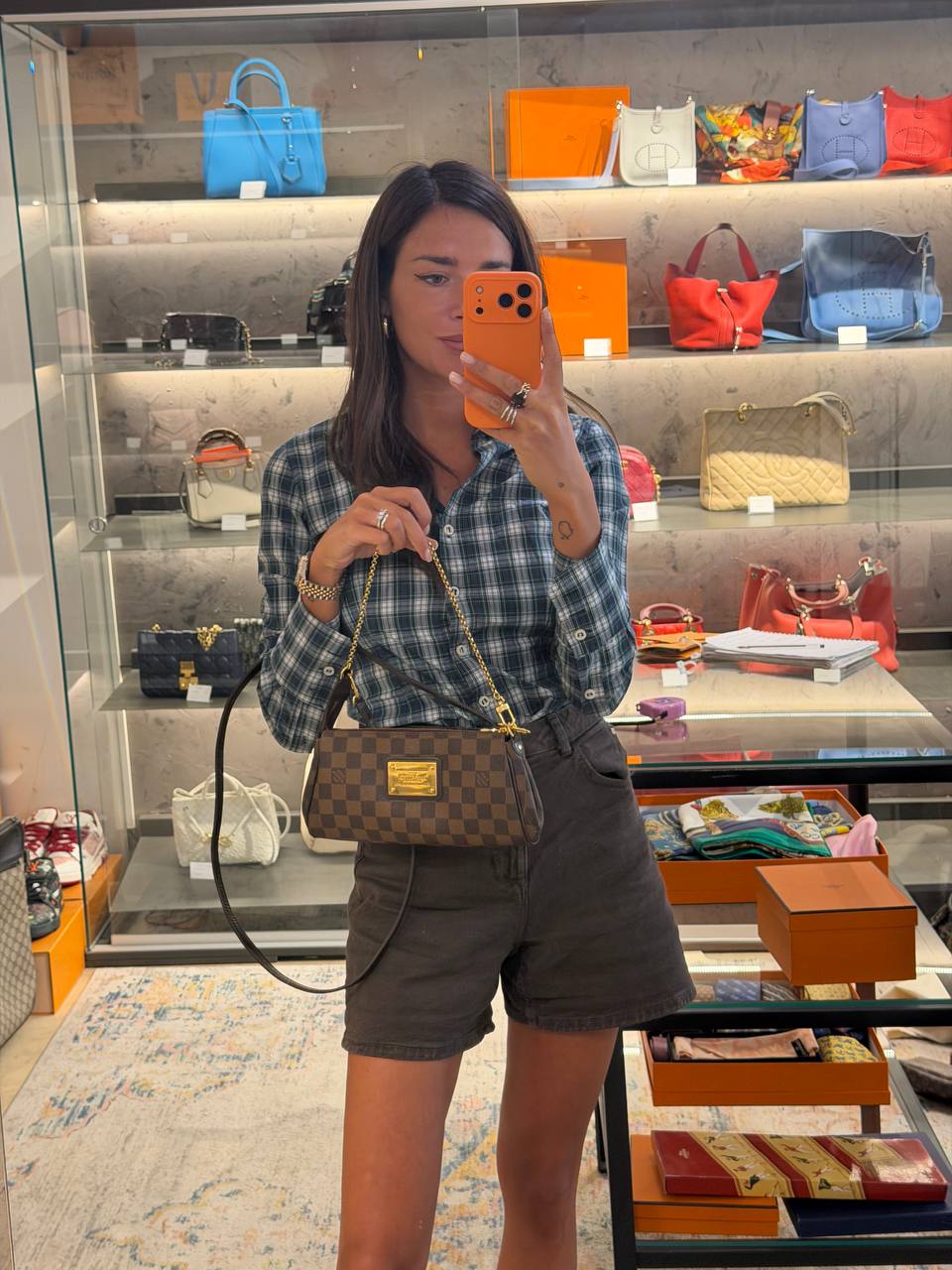 POCHETTE EVA DAMIER EBENE LOUIS VUITTON