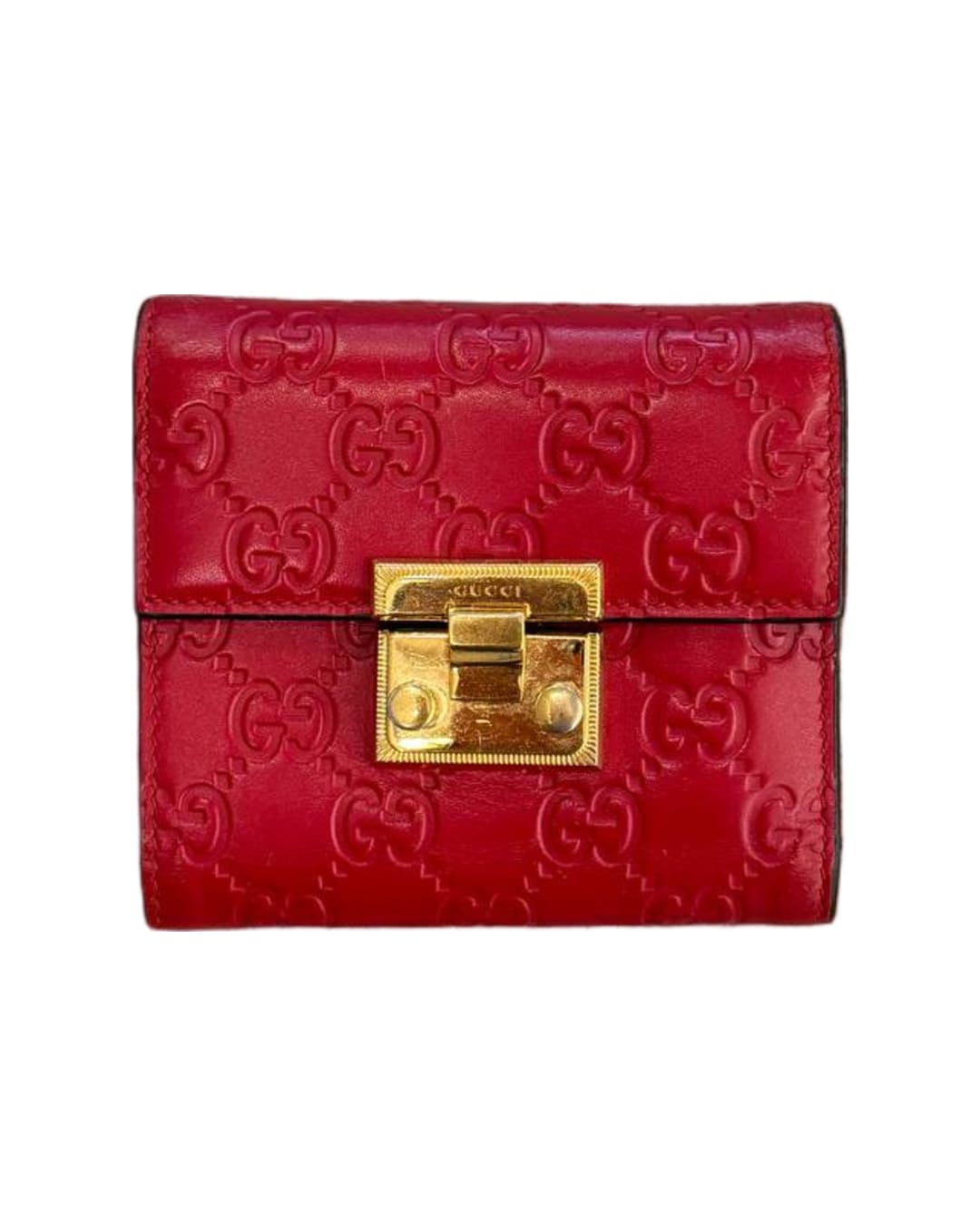 PICCOLO PORTAFOGLIO GUCCI PELLE IMPRESSA ROSSA