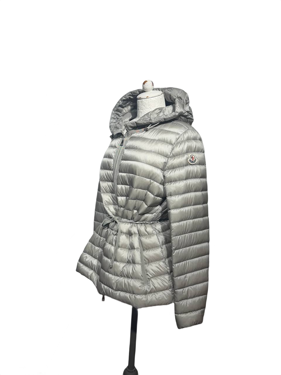 PIUMINO 100 GRAMMI MONCLER GRIGIO CON CAPPUCCIO Tg 44